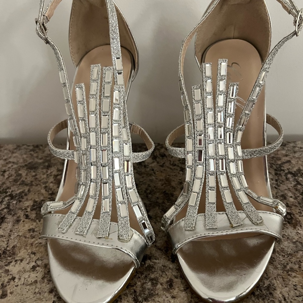 Camille LA VIE Formalwear Silver Shoes